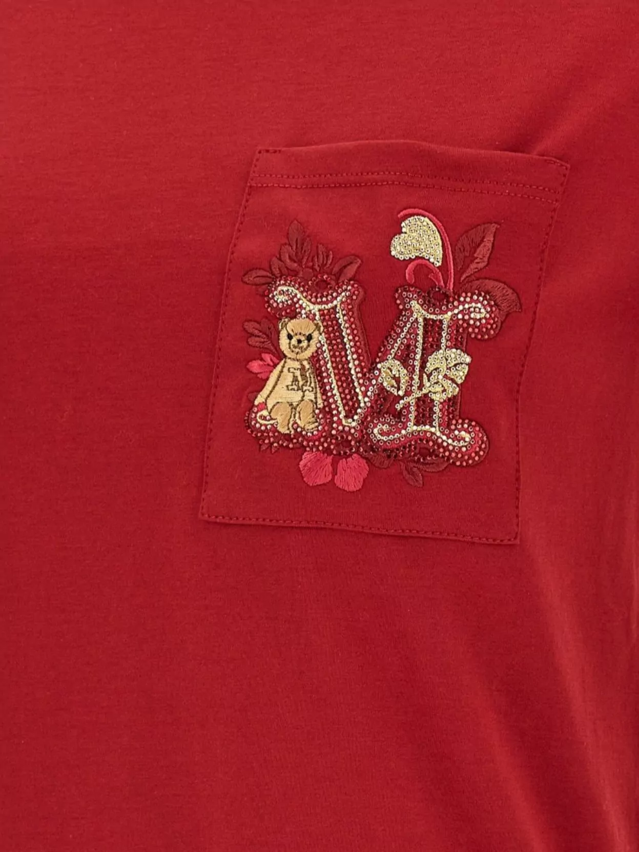 Max Mara 'Nunzio' Crew Neck Embroidered Pocket T-Shirt