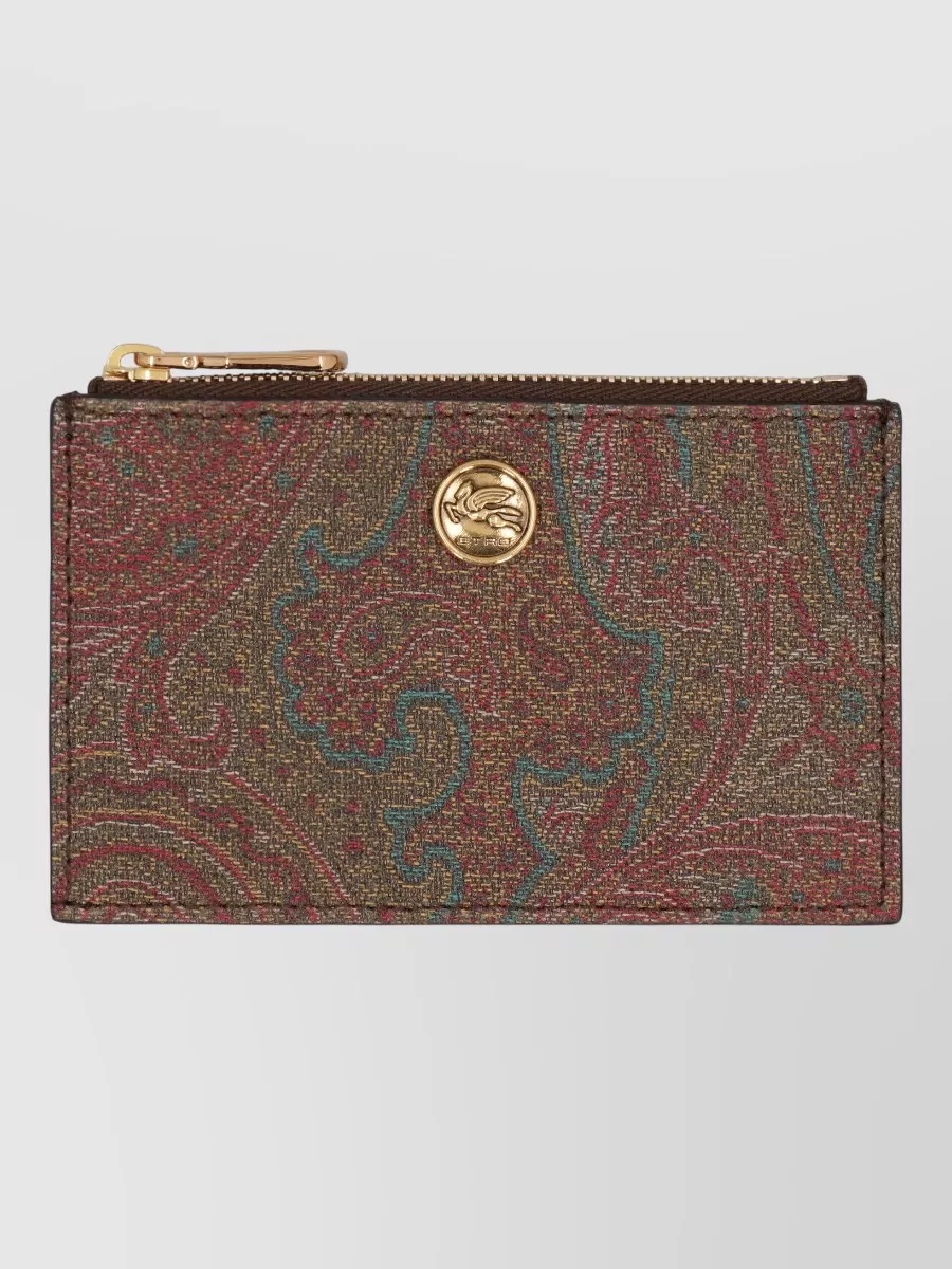Etro paisley jacquard card holder