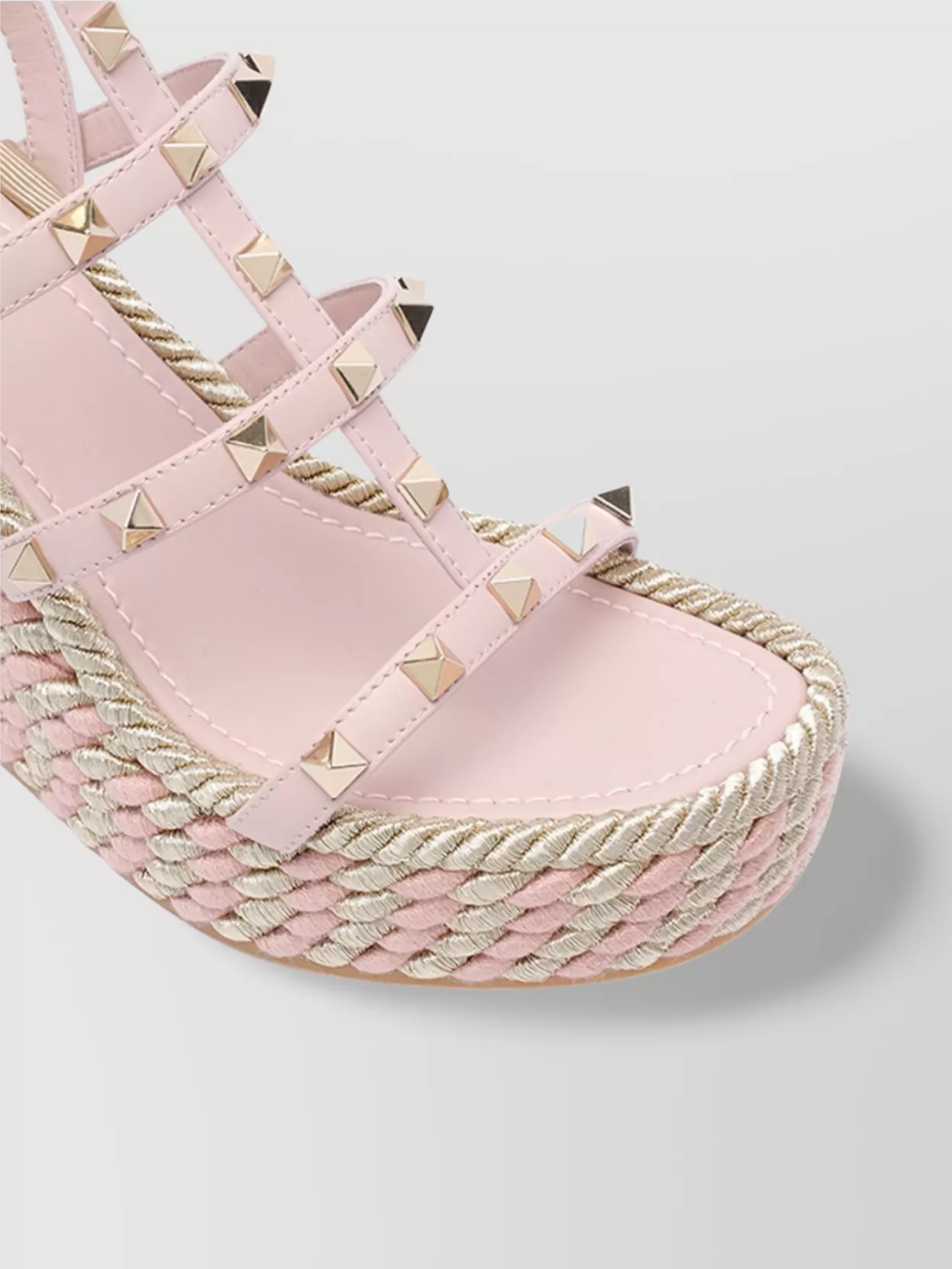 Valentino Garavani Rockstud Wedged Espadrille Sandals