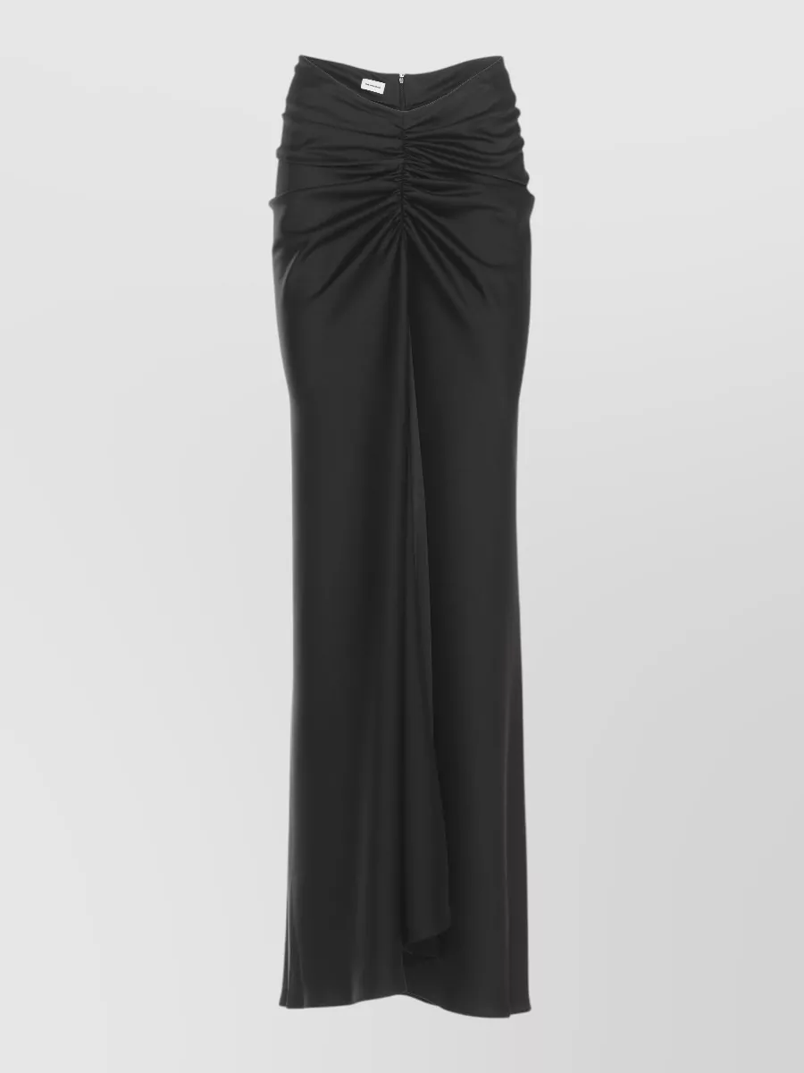 The Andamane draped satin midi skirt