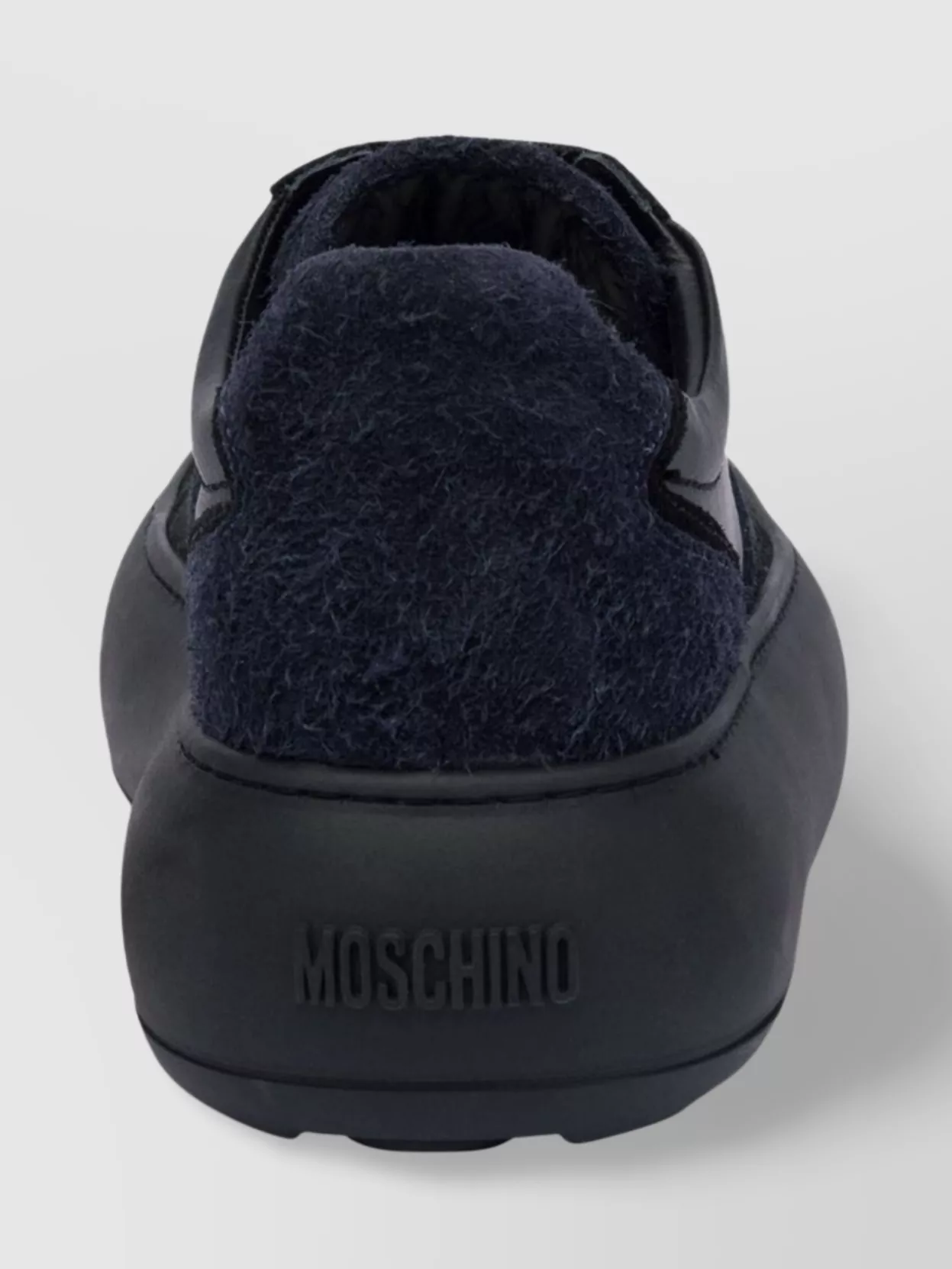 Moschino Round Toe Low Top Sneakers With Textured Panels