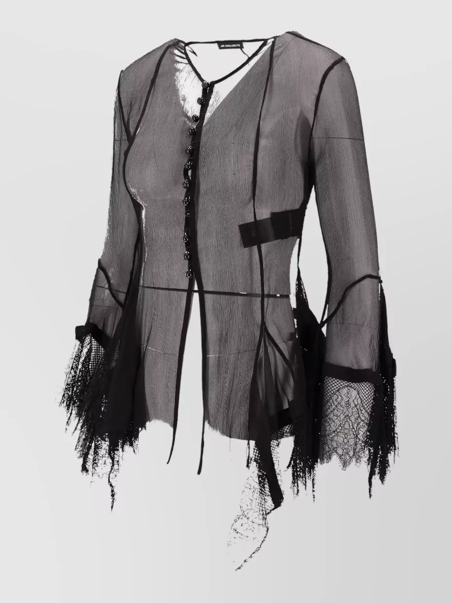 Ann Demeulemeester Kristabel Fitted Handkerchief Shirt Lace Detail