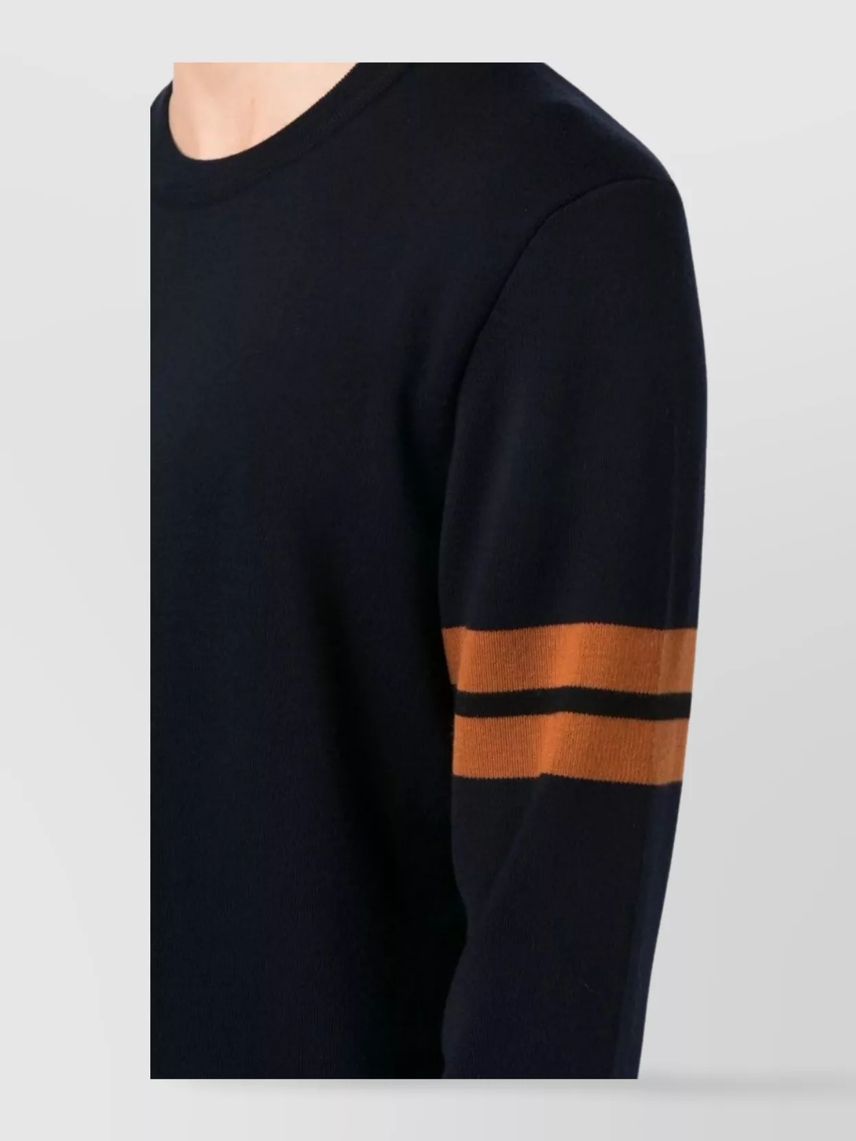 Zegna Long Sleeve Striped Crew Neck Sweater