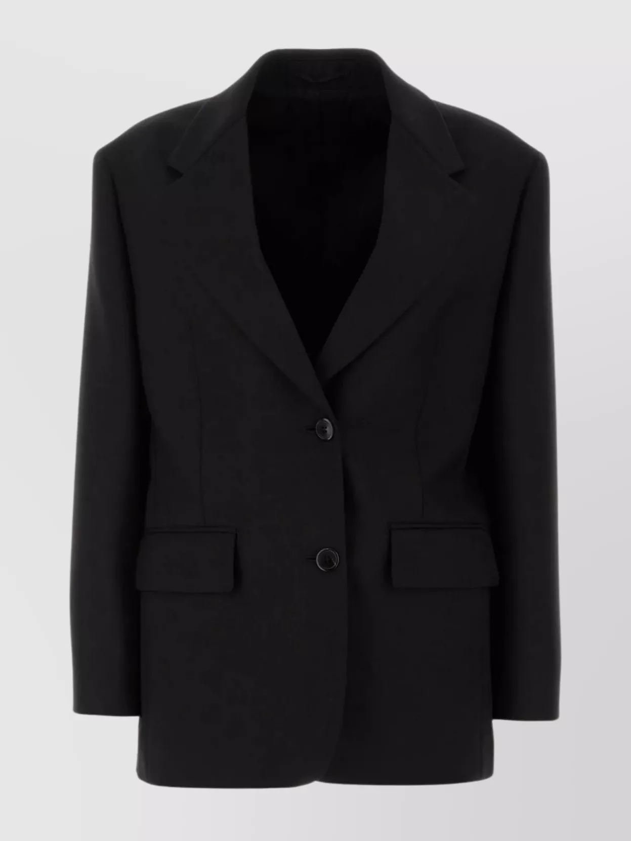 Shop Prada Back Slit Wool Blazer In Black