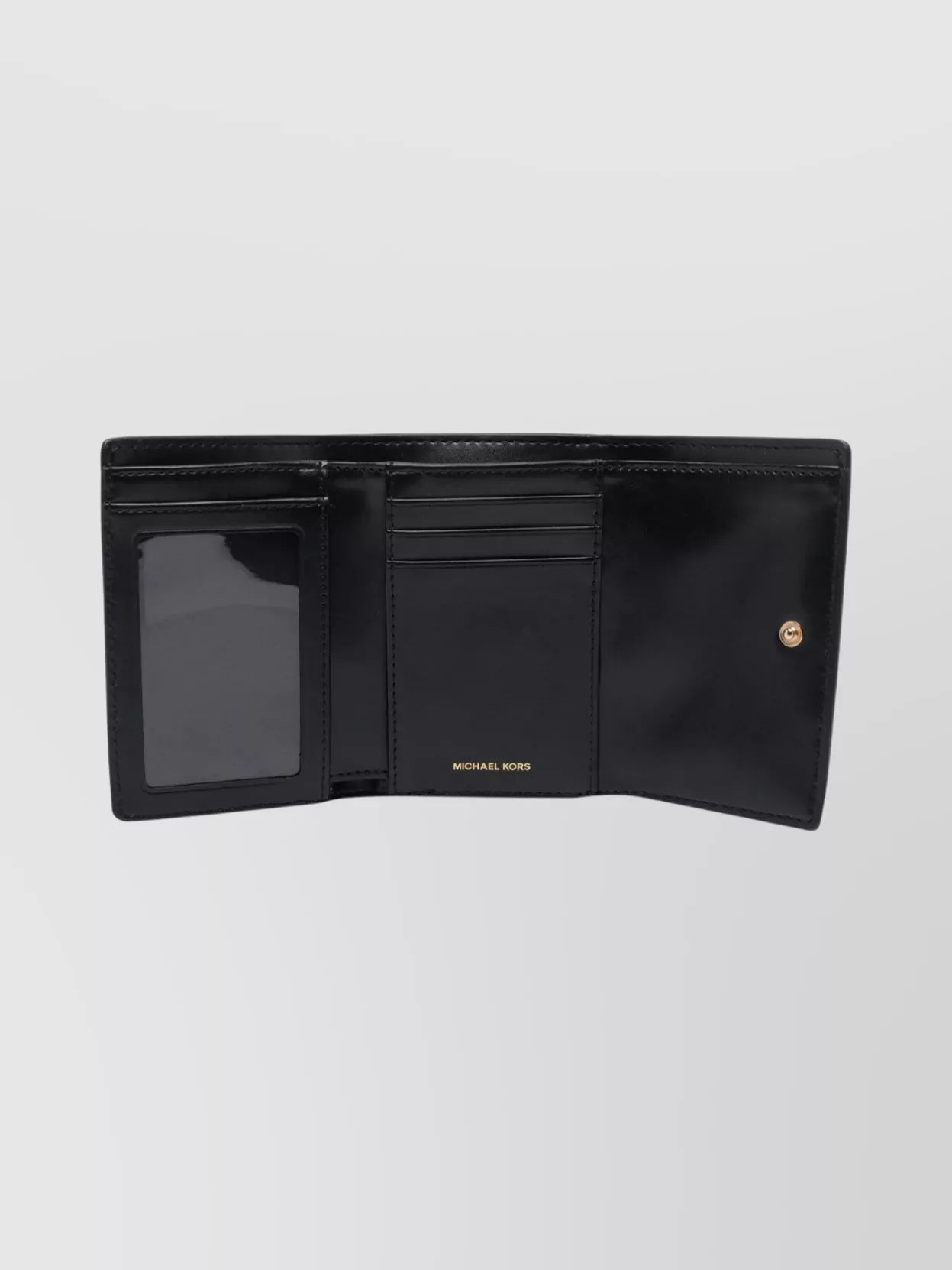 Michael Michael Kors Textured Wallet With External Zipped Pocket In Black