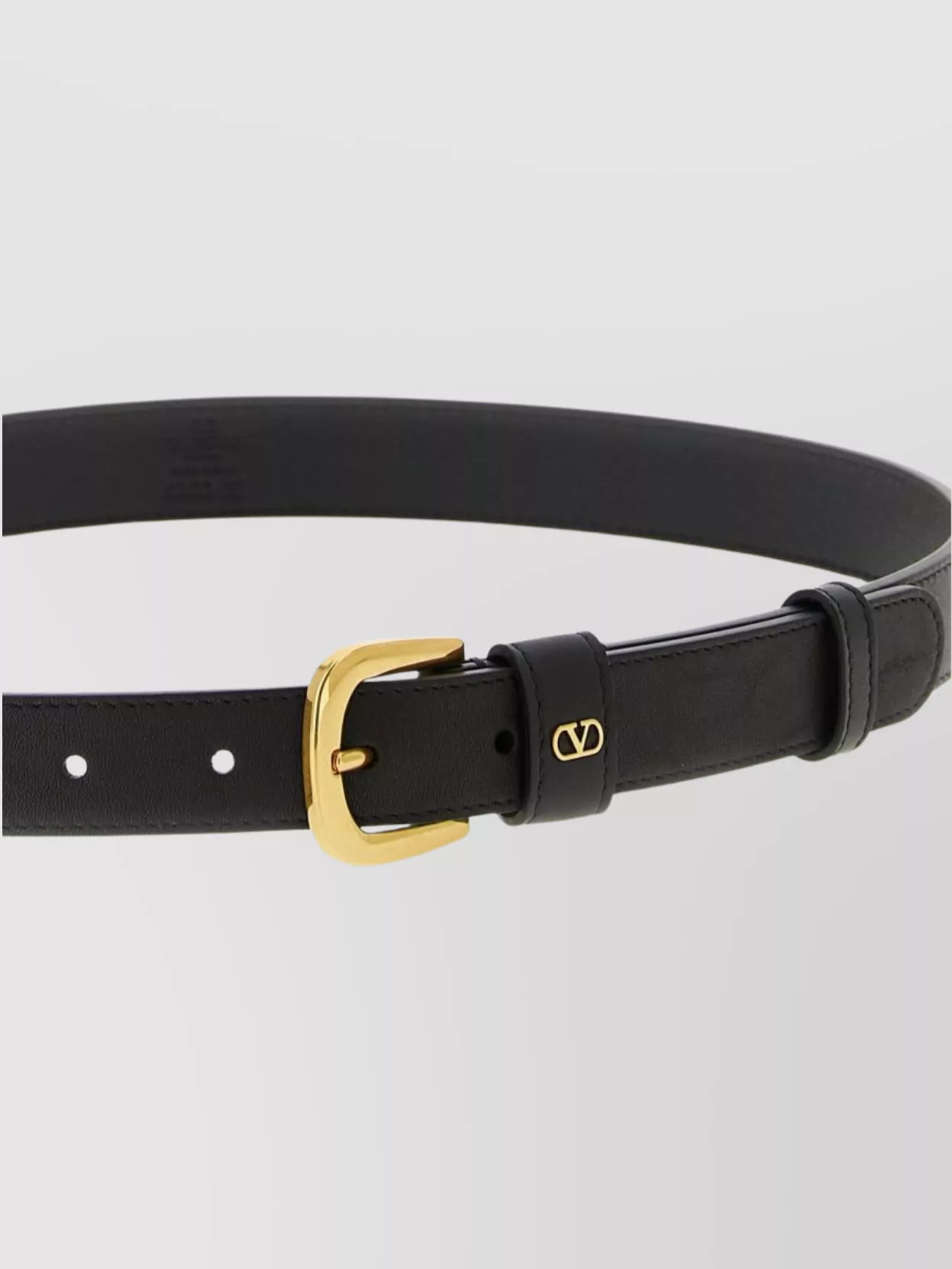 Valentino Garavani Vlogo Signature Adjustable Belt With Gold Buckle