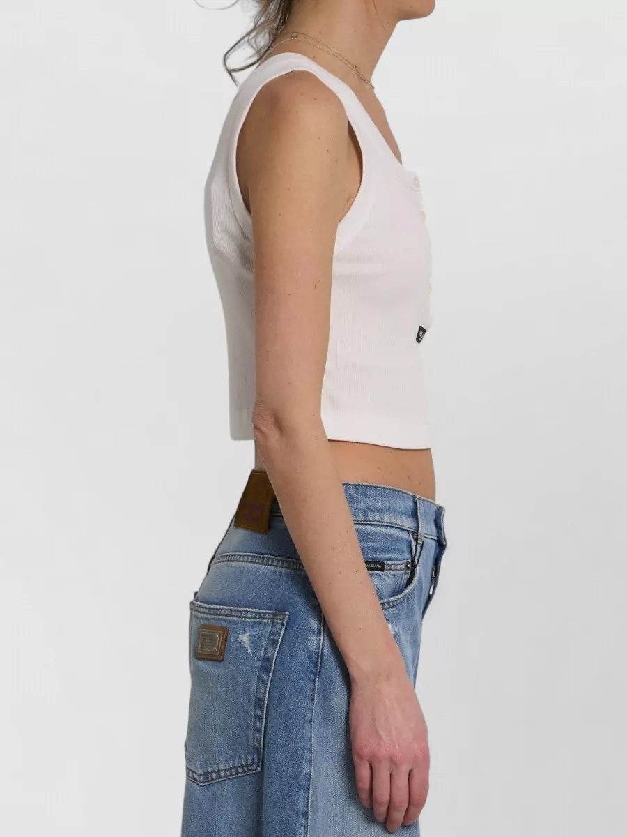 Dolce&Gabbana Ribbed Cropped Tank Top