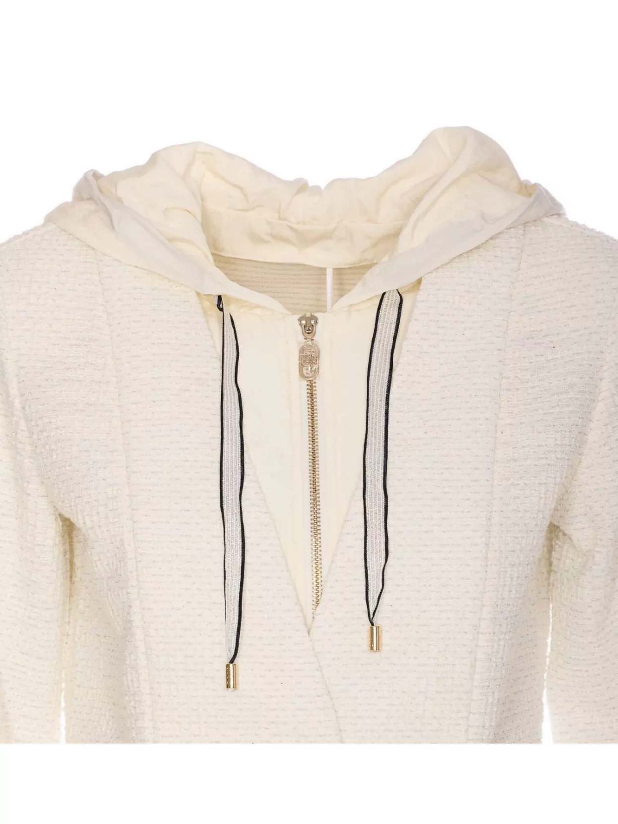 Liu •jo Textured Fabric Hooded Jacket With Front Pockets