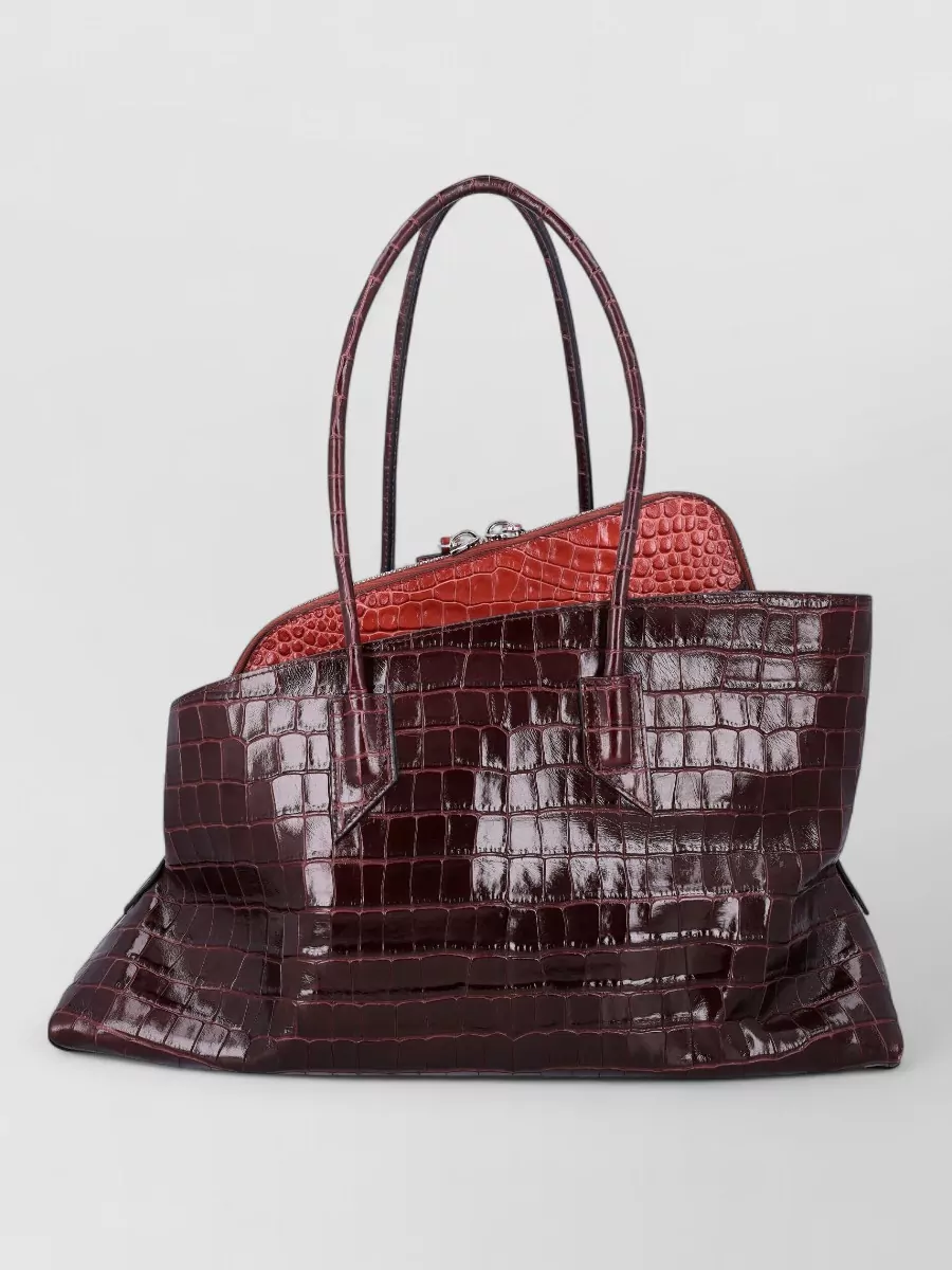 The Attico Medium Crocodile-Effect Leather Tote Bag