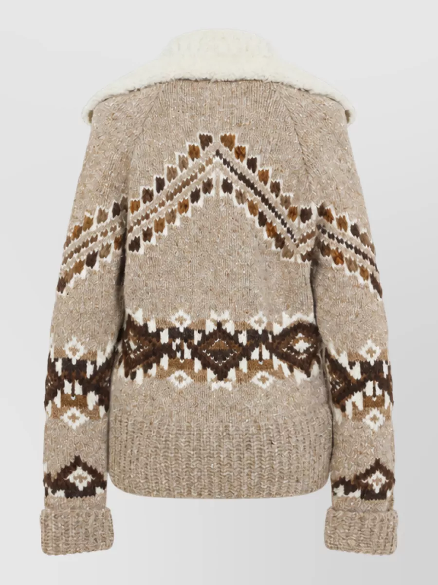 Ermanno Scervino Chunky-Knit Fair Isle Cardigan Coat