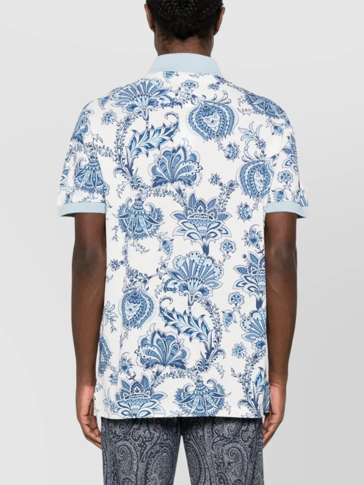 Etro Floral Pattern Polo Shirt With Contrasting Collar