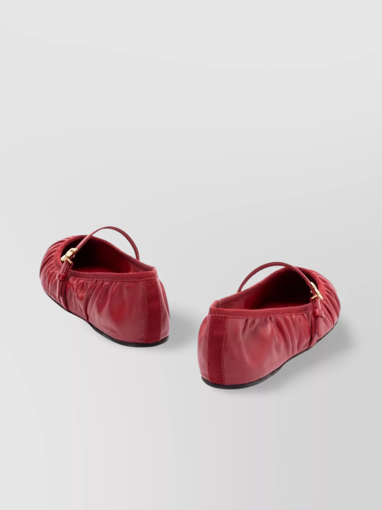 Dolce & Gabbana Nappa Leather Ballet Flats With Logo Buckle