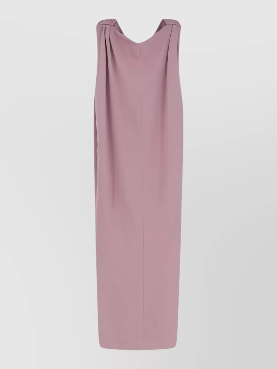 Balenciaga silk wool draped midi dress