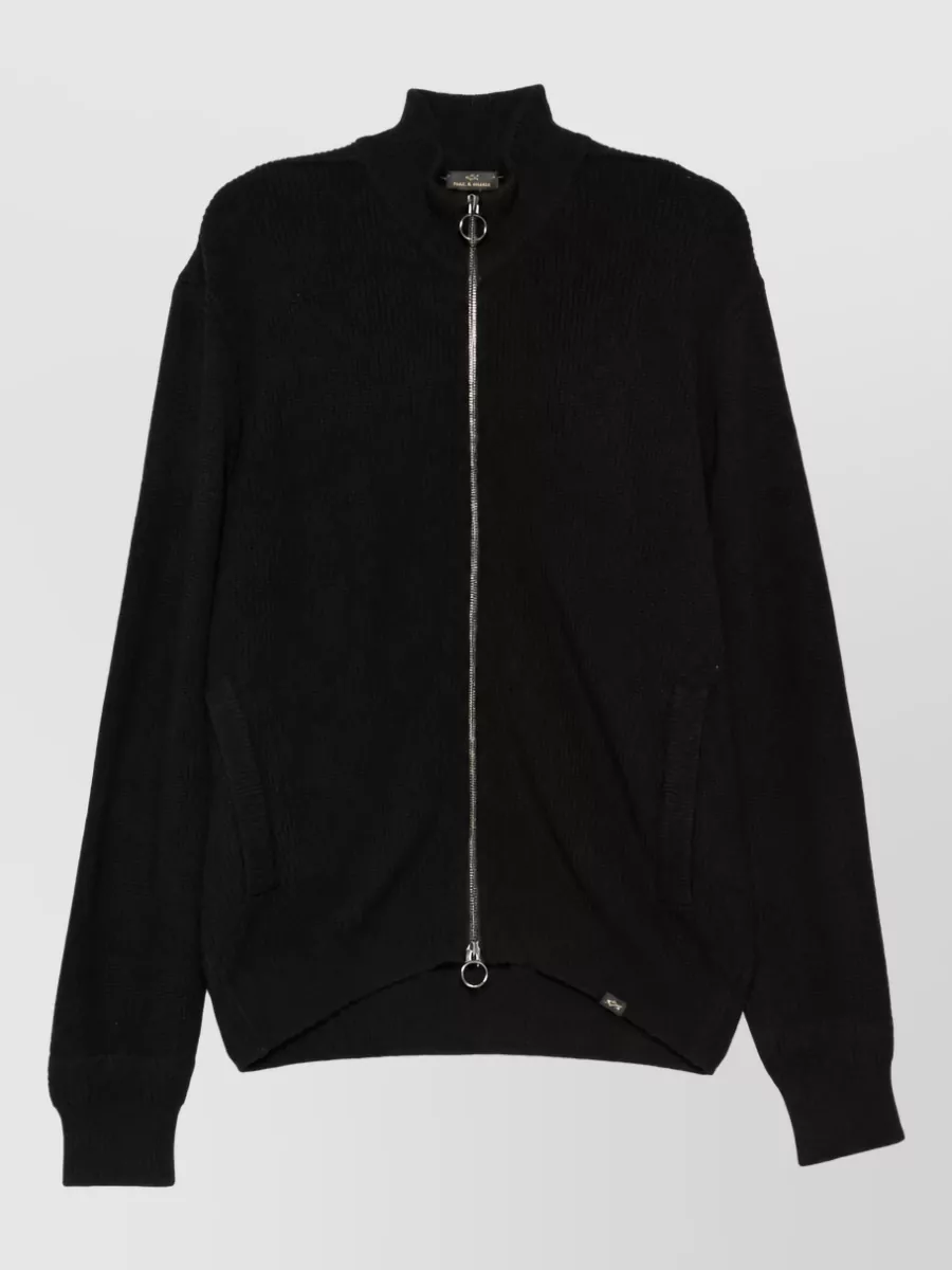 Paul & Shark ribbed high-neck cardigan
