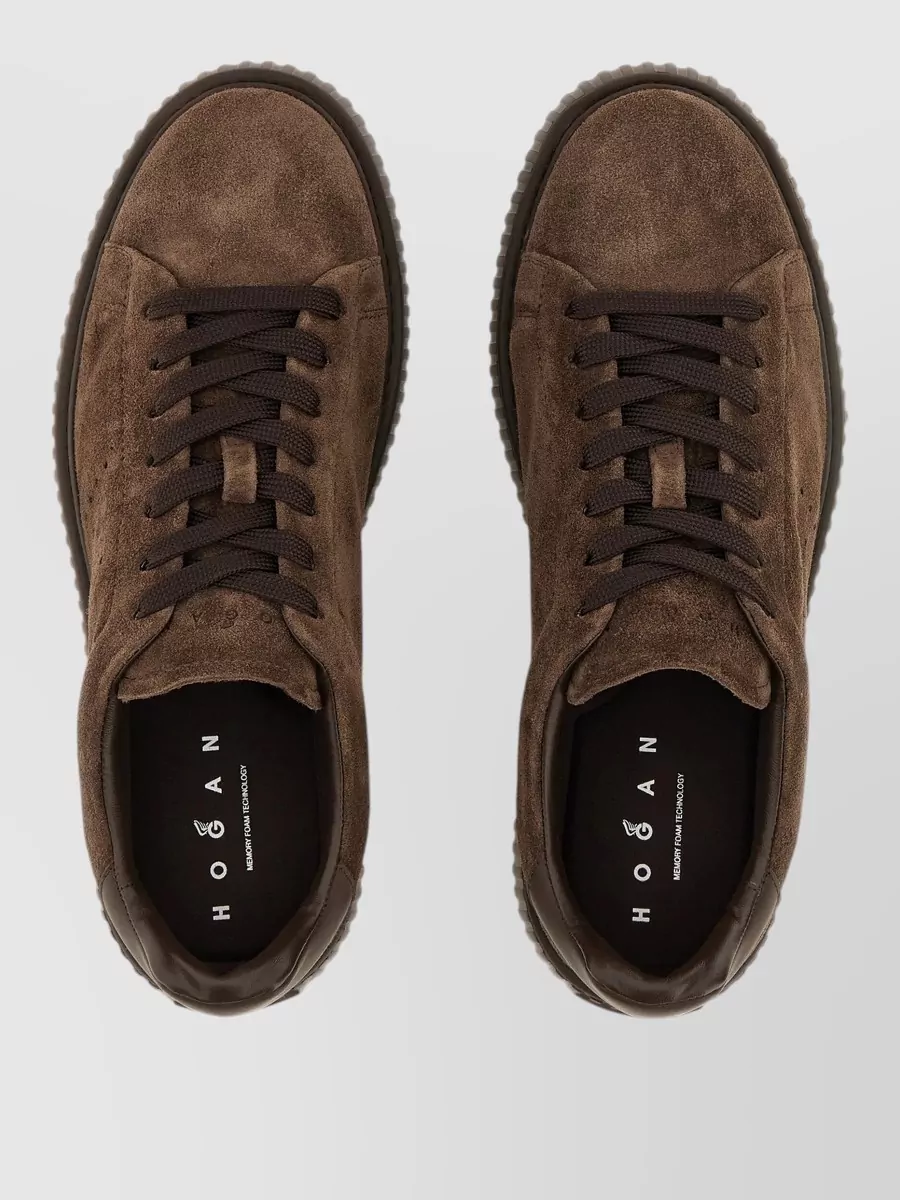 Hogan Suede Leather Low-Top Lace-Up Sneakers