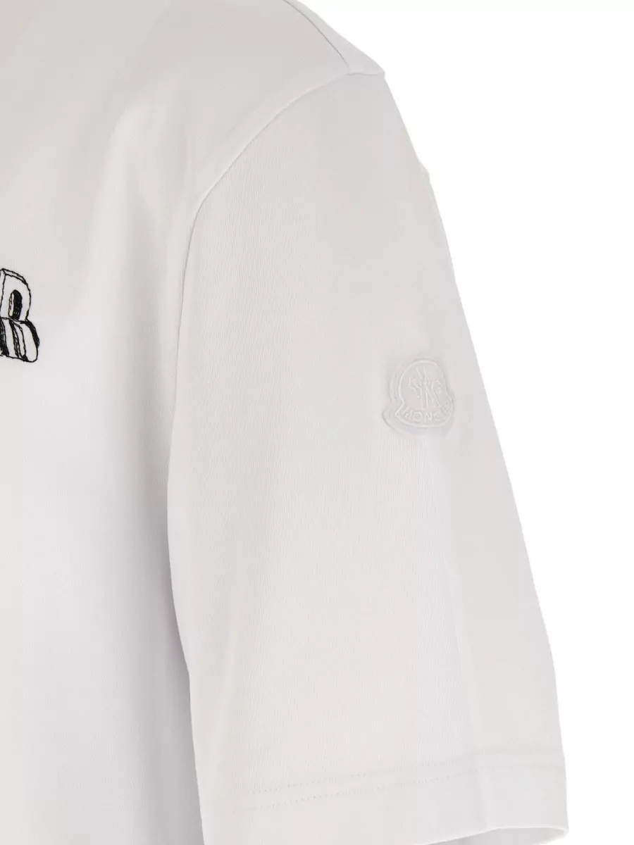 Moncler Cotton Logo Print Short-Sleeve T-Shirt