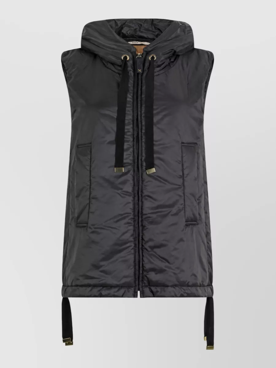 S Max Mara Quilted hooded puffer vest