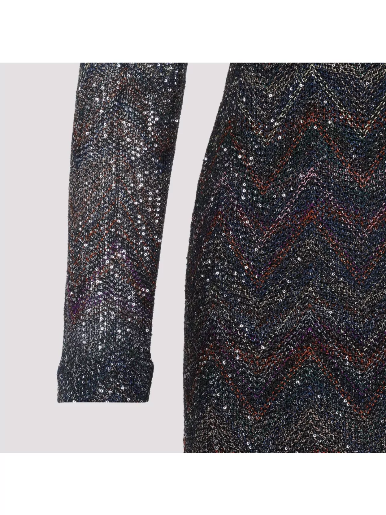 Missoni Fitted Mini Dress With Multicolored Zigzag In Multi