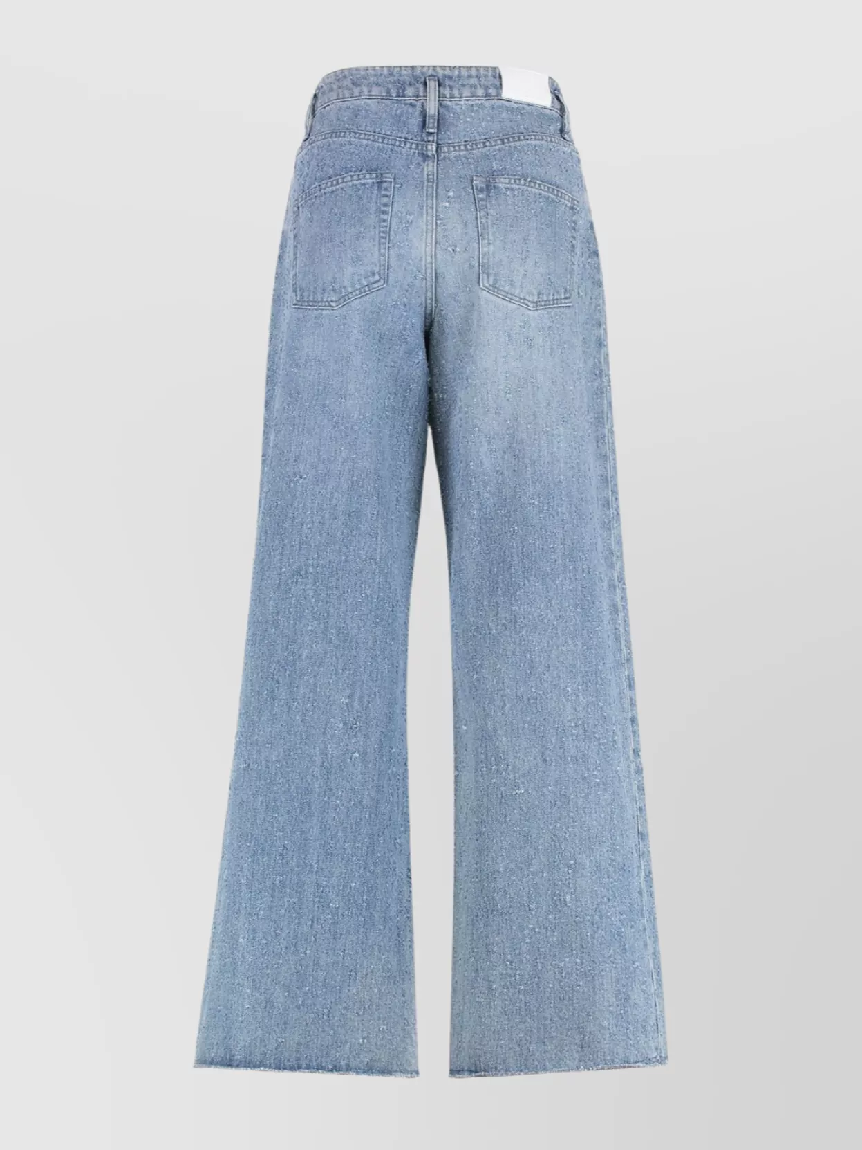 HALFBOY WIDE-LEG DISTRESSED DENIM TROUSERS WITH BELT LOOPS