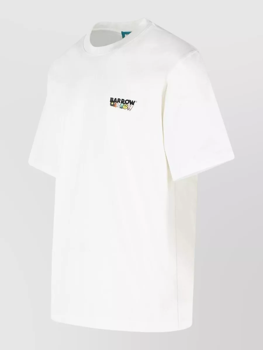 Barrow Cotton Logo Print Ribbed Crew Neck Short Sleeve T-Shirt
