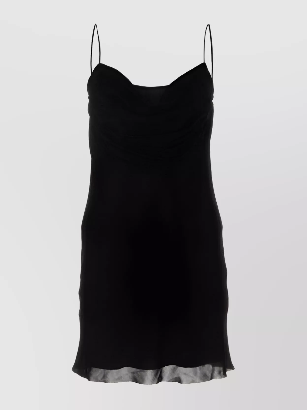 Shop Dion Lee Flowing Spaghetti Strap Dress With Cowl Neckline In Black