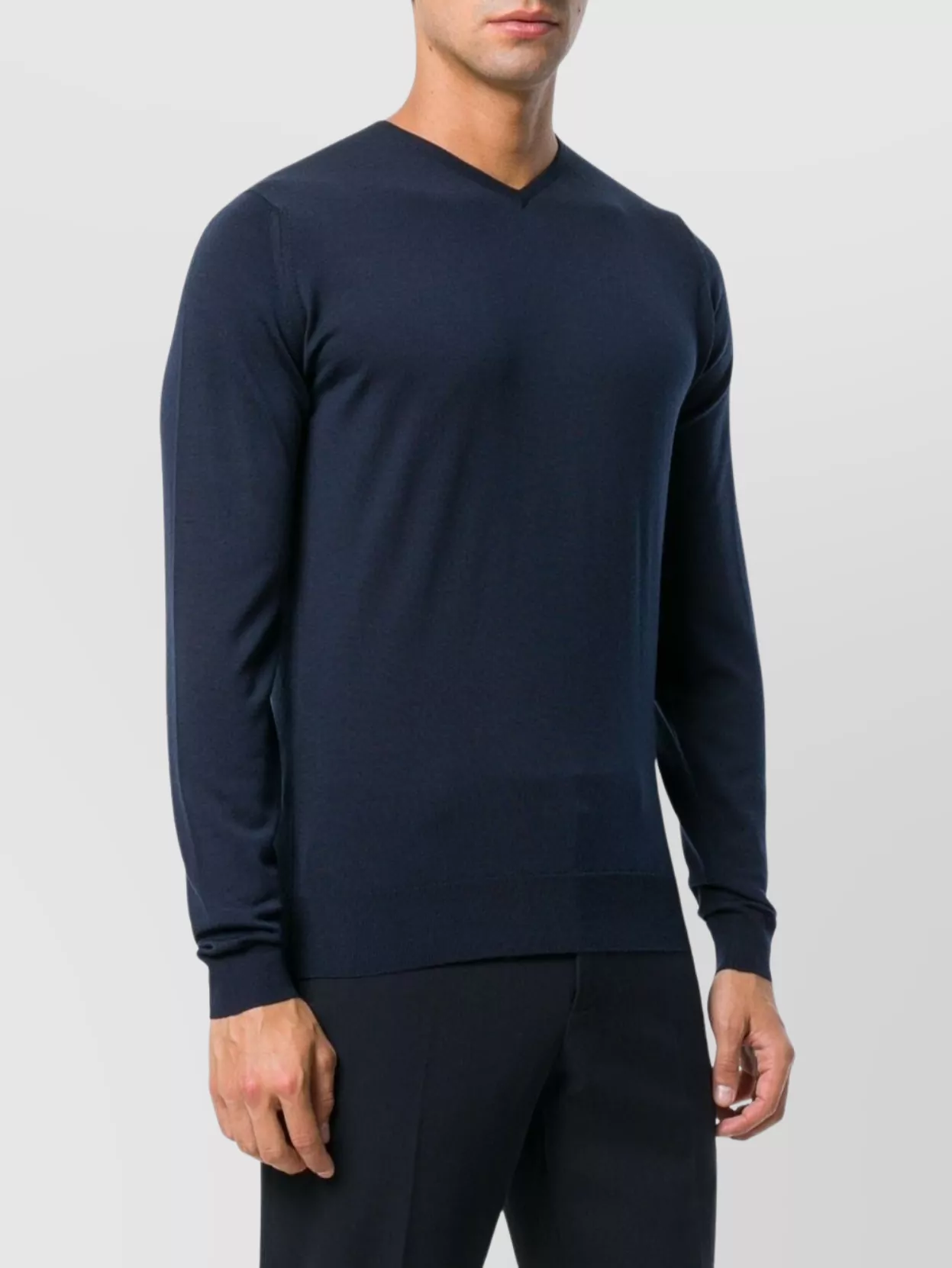 John Smedley V-Neck Merino Wool Fitted Sweater