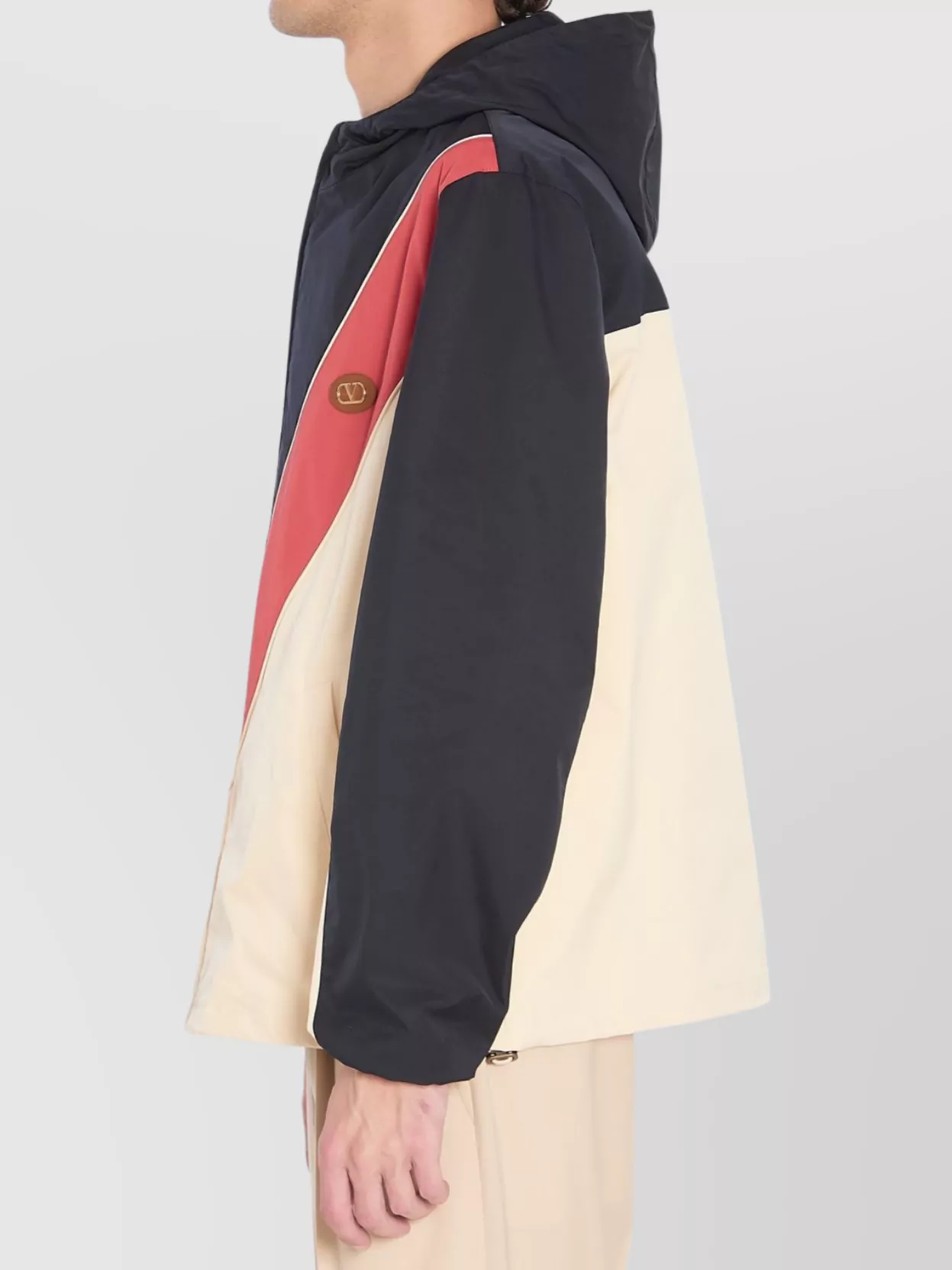 Valentino Garavani Logo Windbreaker With Hood And Pockets