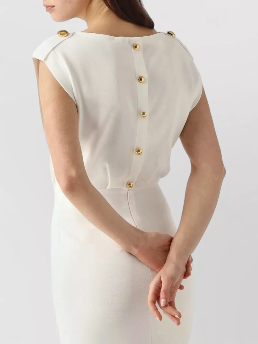Elisabetta Franchi Monogram Milano-Stitch Maxi Dress