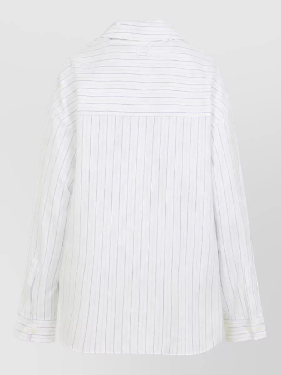 Jacquemus Striped Oversized Asymmetric Cotton Shirt