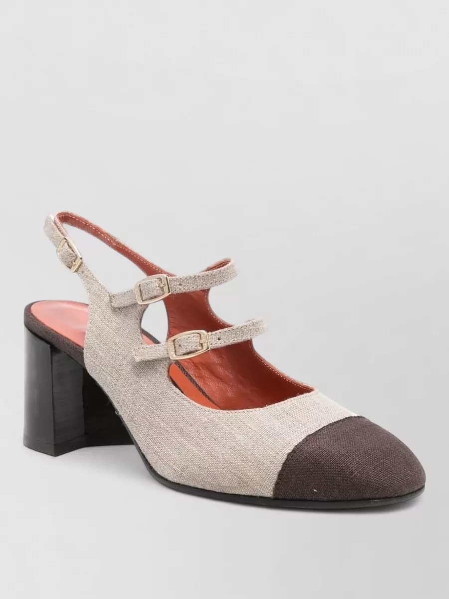 Carel Paris contrast toe slingback pumps