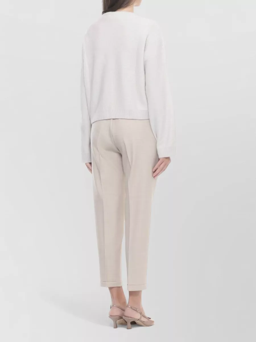 Antonelli Firenze Alpaca V-Neck Long-Sleeve Ribbed Cardigan