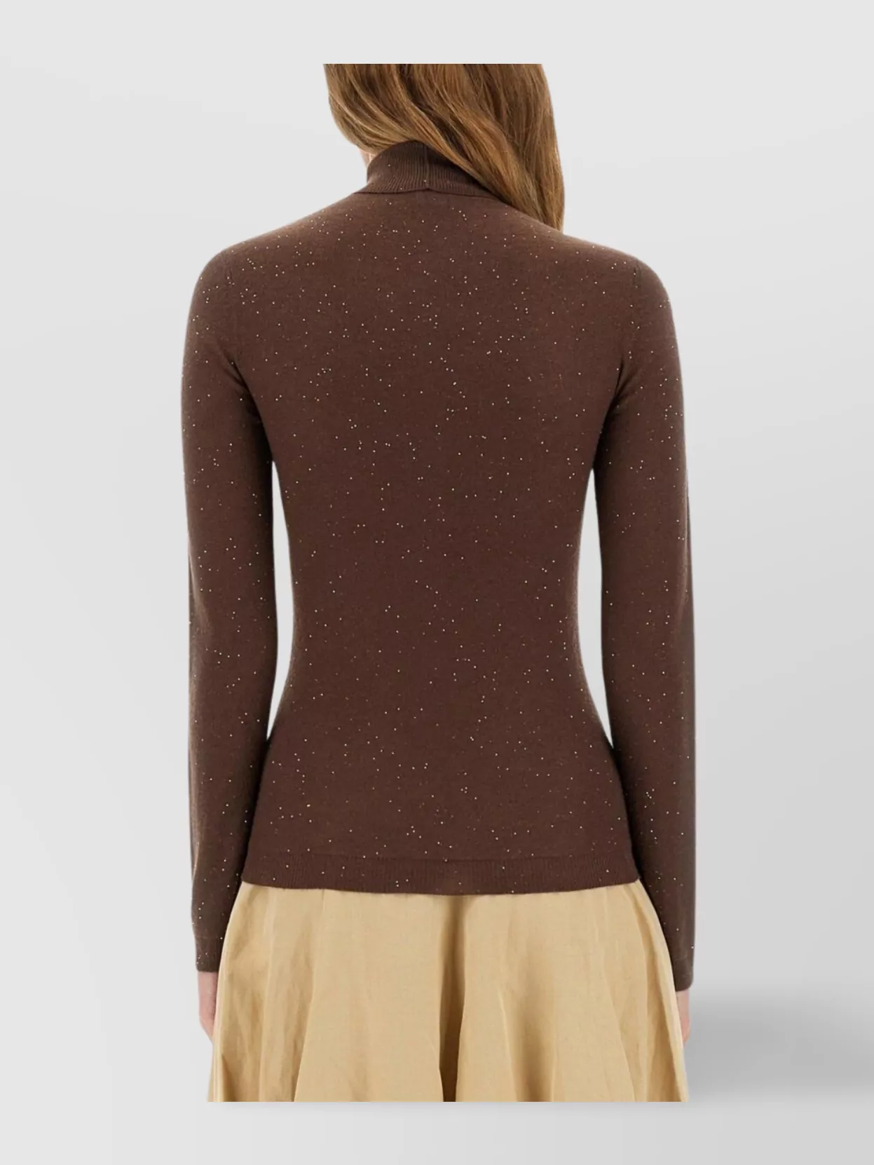 Fabiana Filippi Turtleneck Slim Fit Top With Sparkling Detail