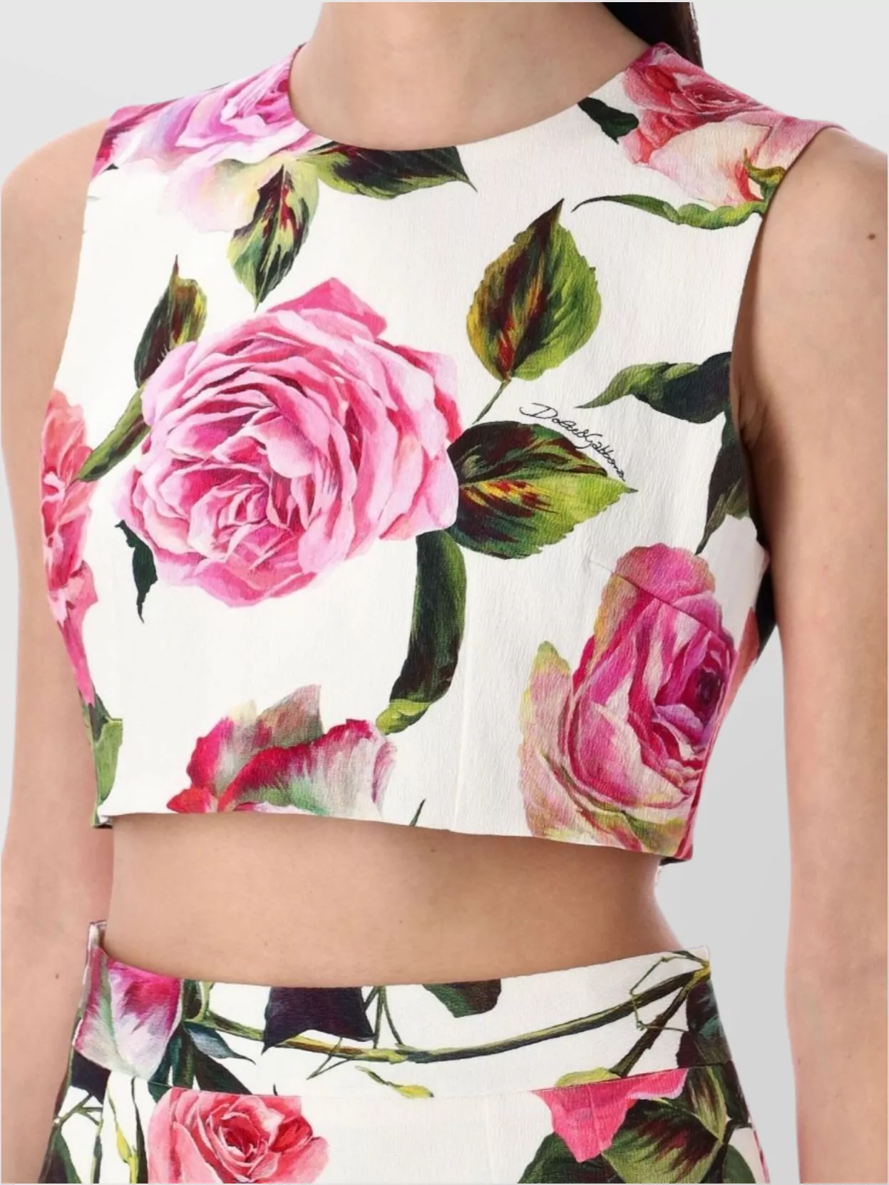 Dolce&Gabbana Floral Cropped Sleeveless Top