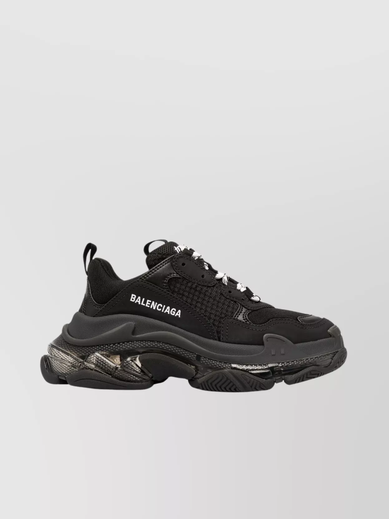 Shop Balenciaga Thick Sole Sneakers With Leather And Mesh