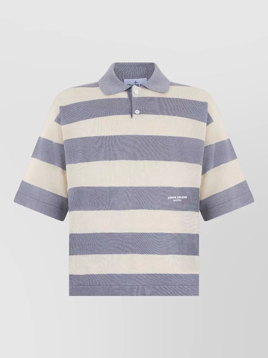 Stone Island Striped Oversized Polo Shirt