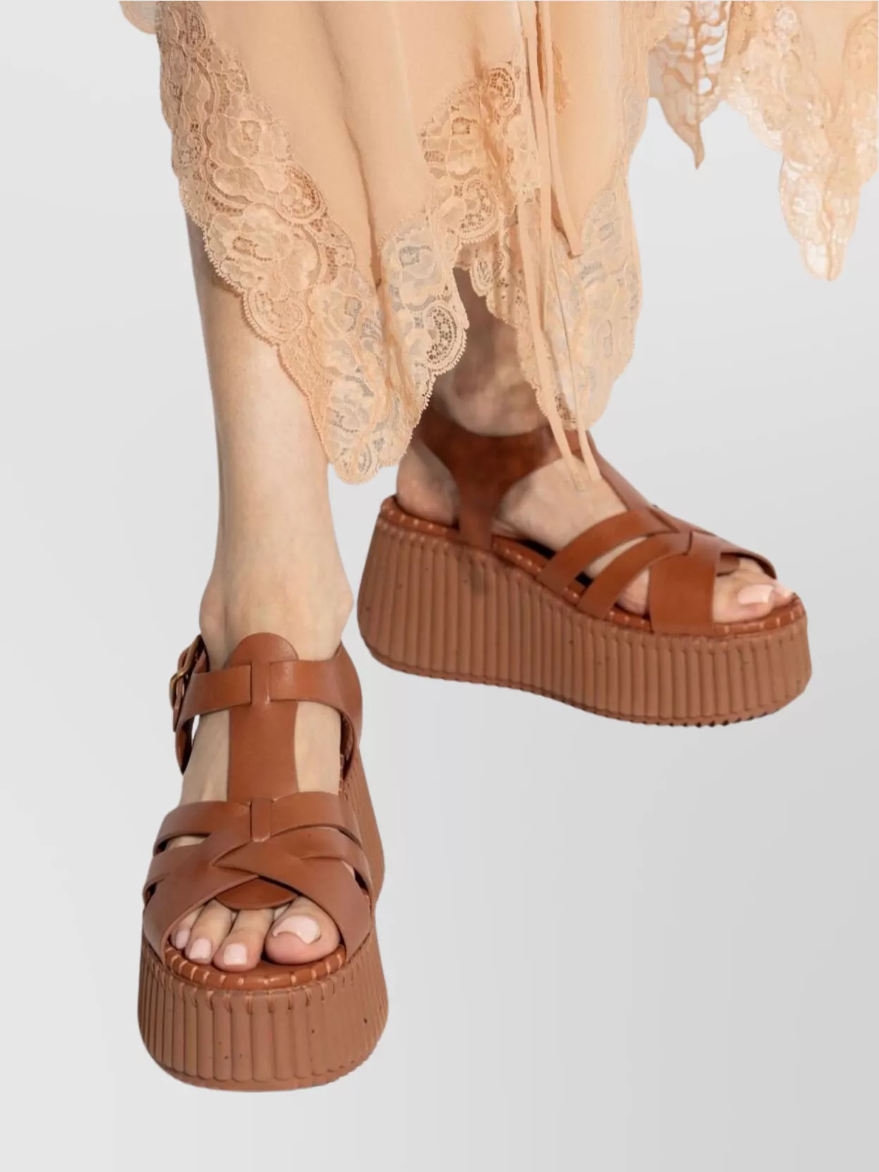 Chloé Nama Wedge Sandals Platform Sole