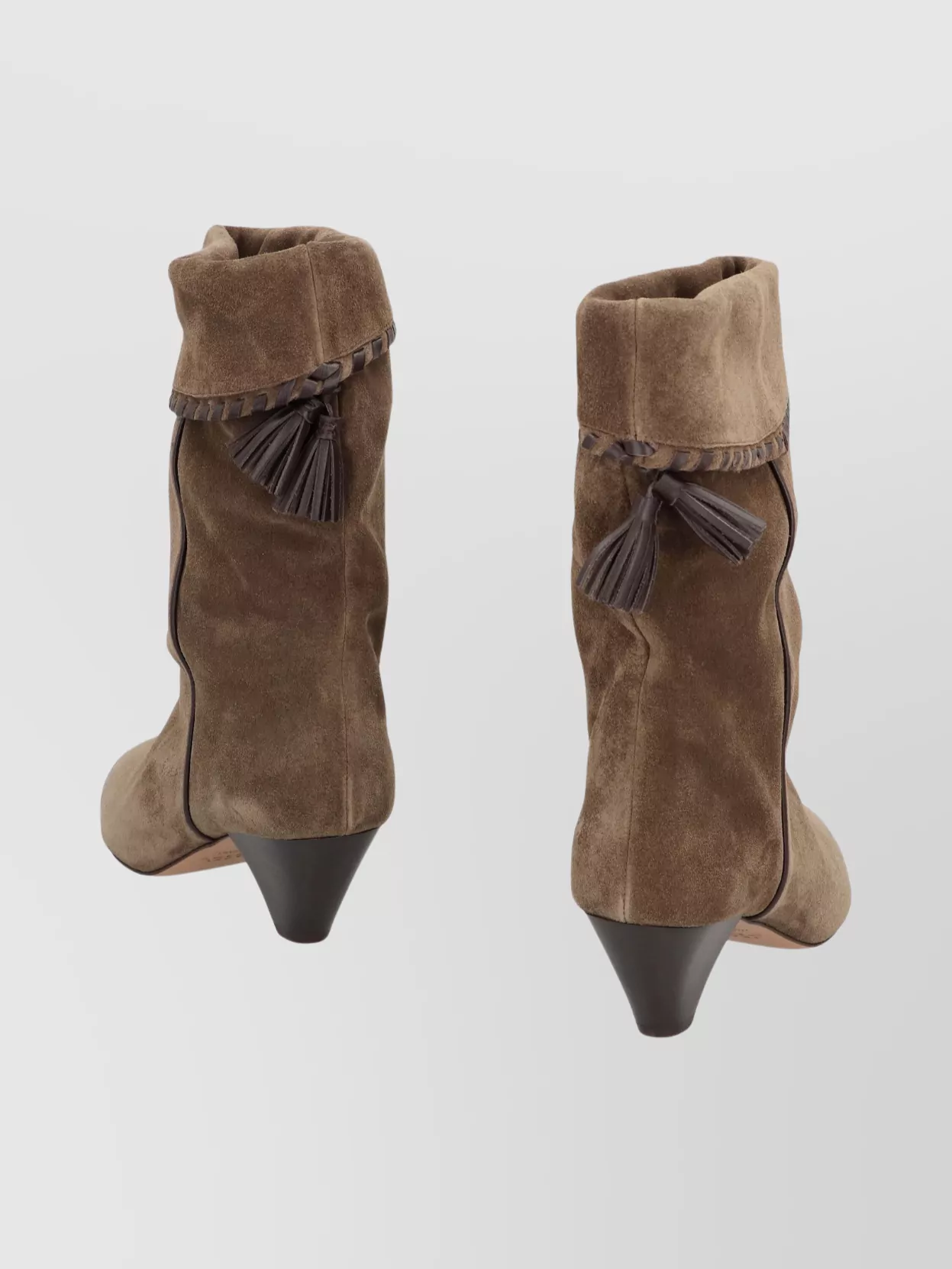 Isabel Marant Suede Ankle Boots Featuring Cone Heel In Brown