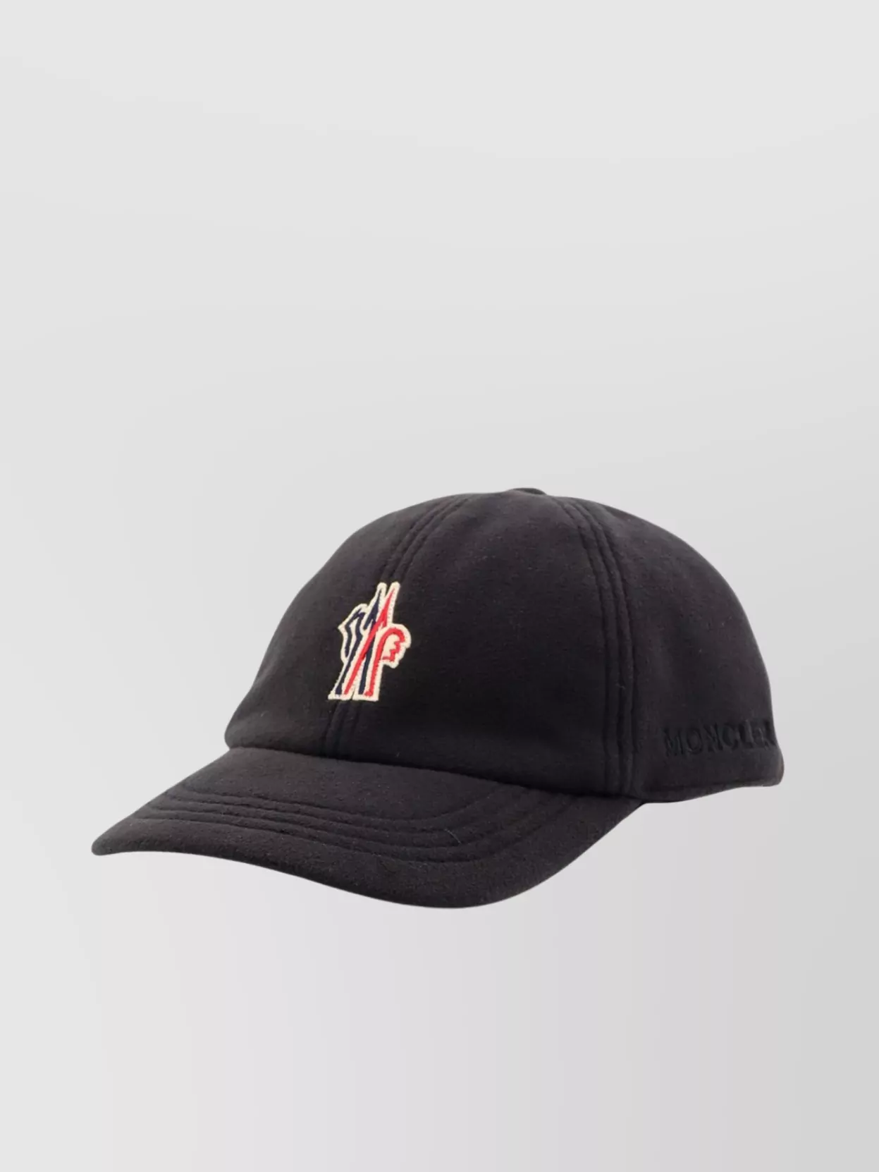 Shop Moncler Stretch Panelled Curved Brim Hat