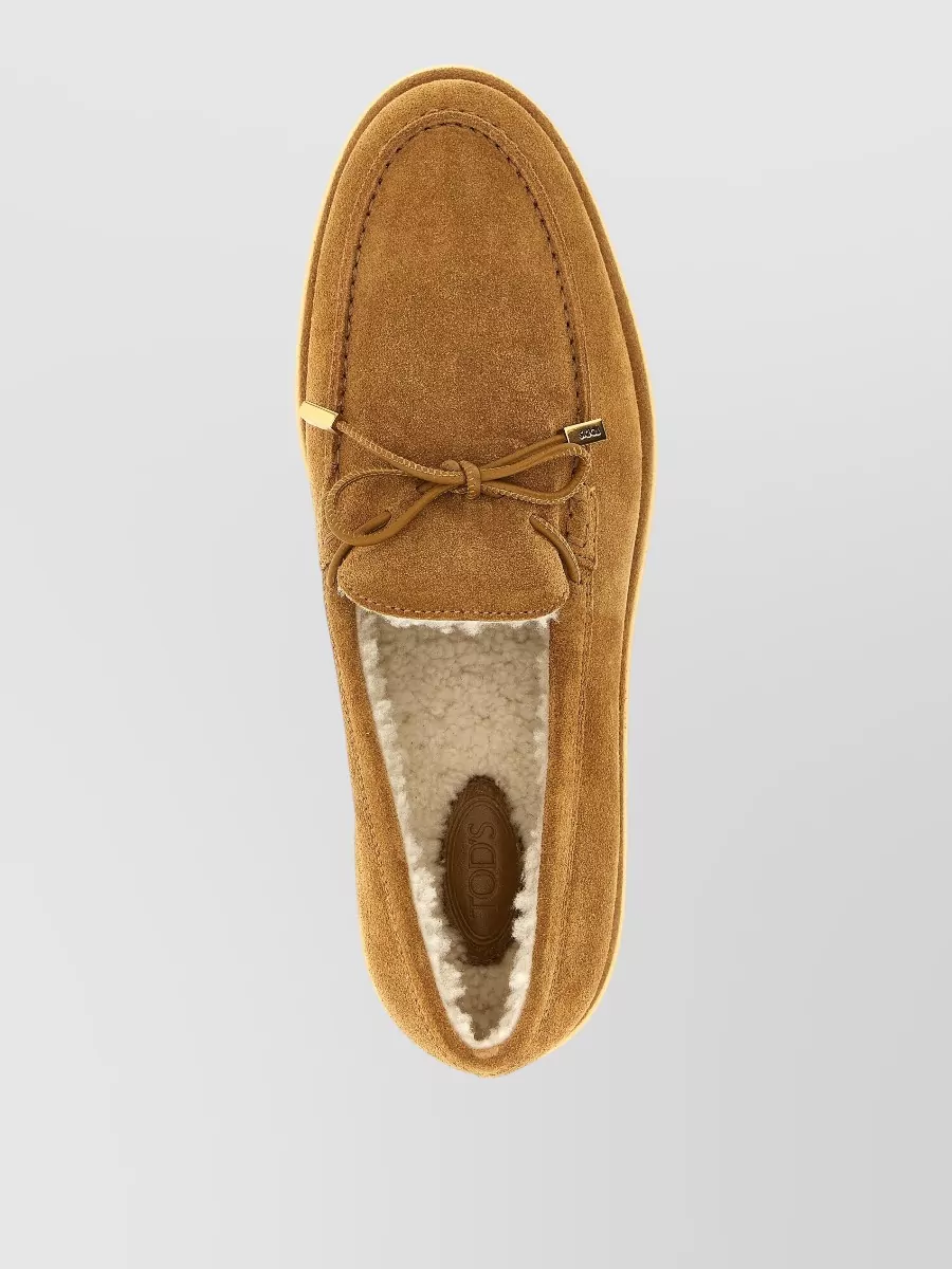 Tod's Shearling-Lined Suede Slippers