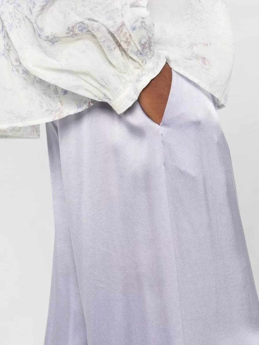 Forte Forte Silk Satin Wide Leg Trousers Pockets