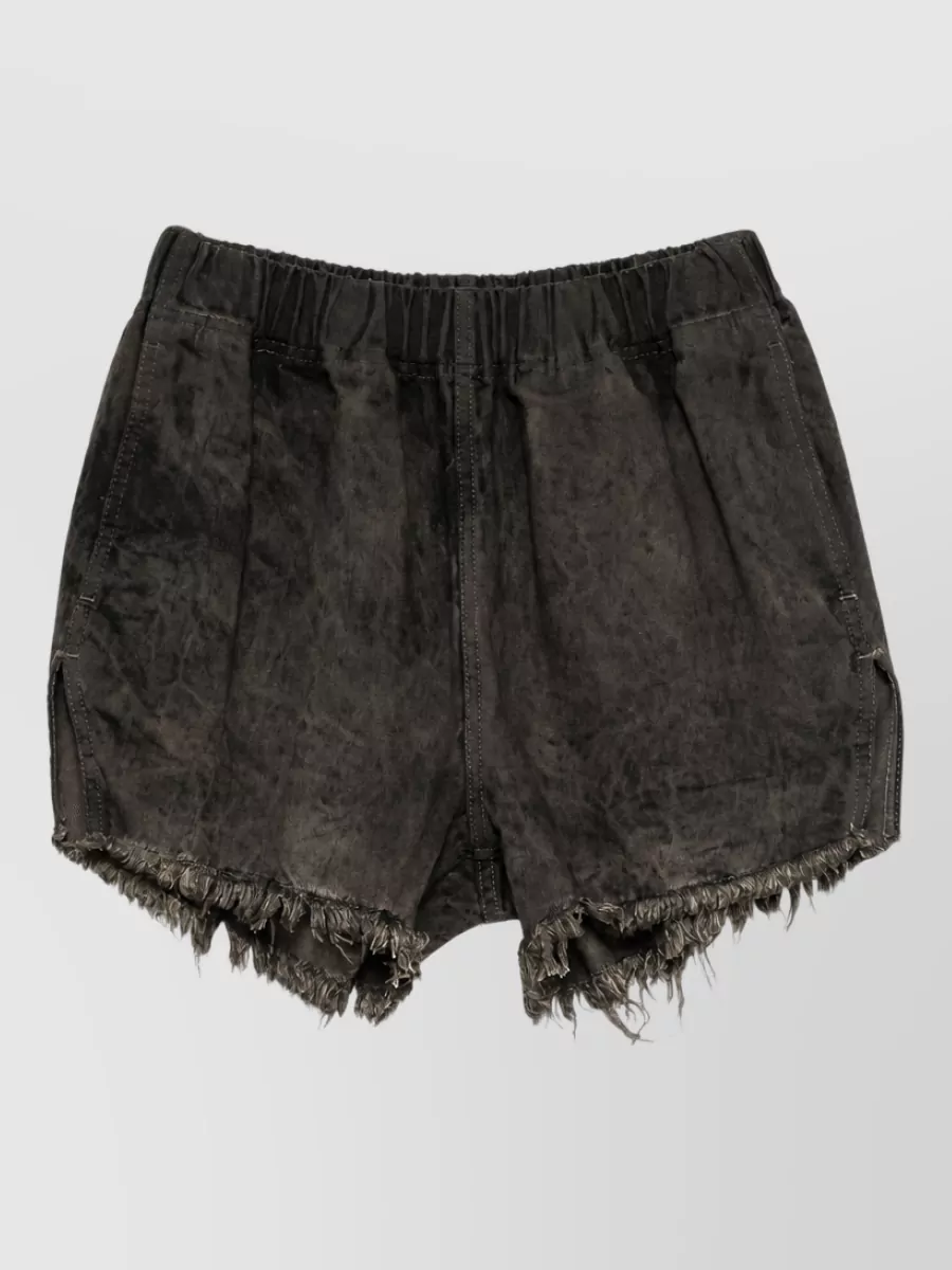 Rick Owens Cotton High-Rise Denim Shorts