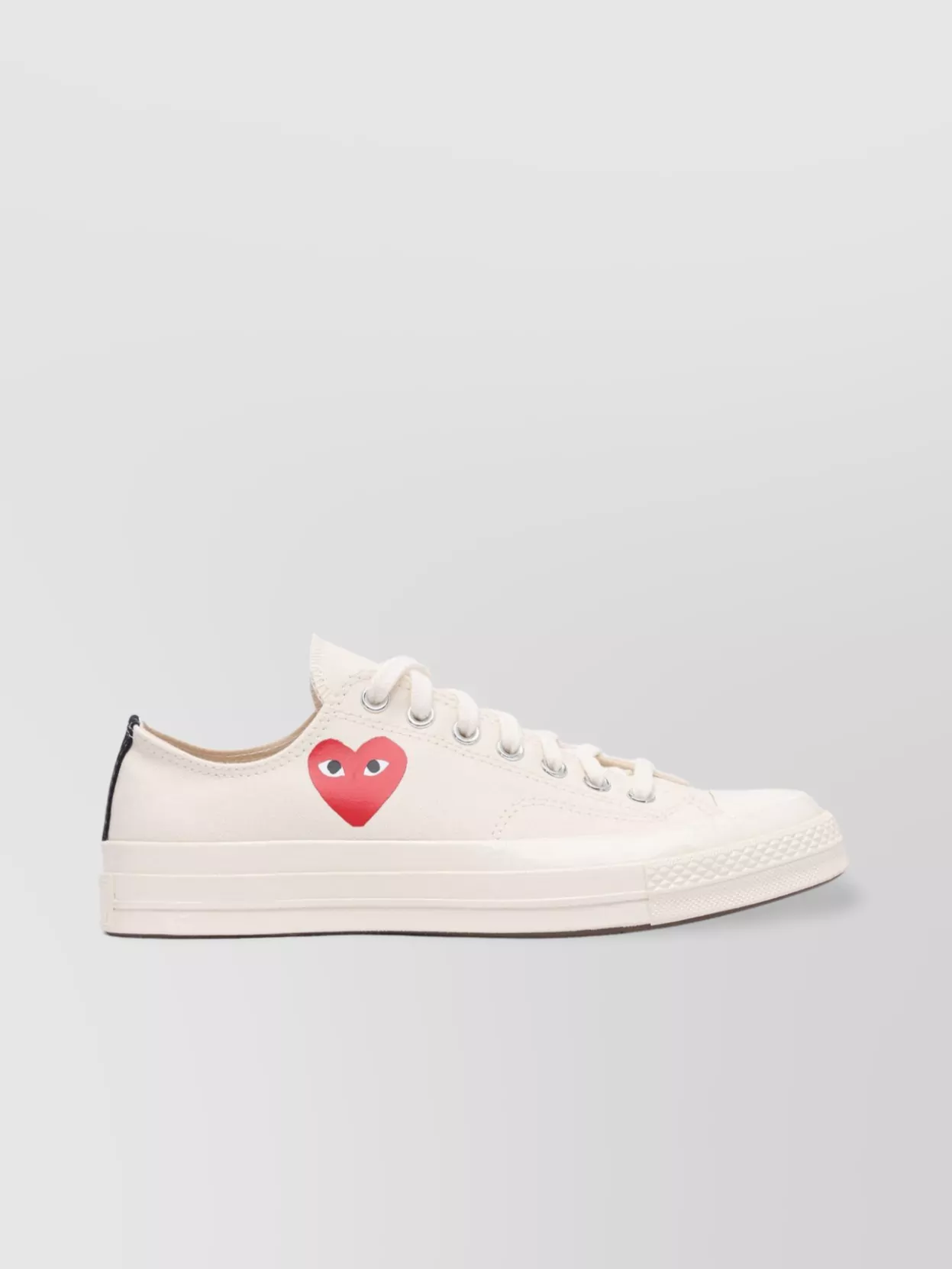 Comme Des Garçons Play Canvas Upper Round Toe Rubber Sole