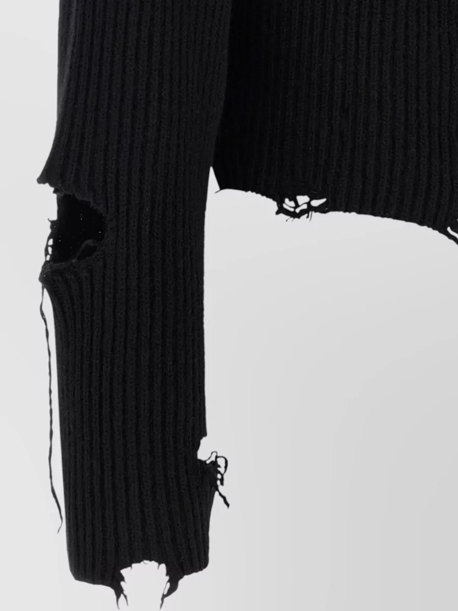 Haikure Merino Wool Ribbed Cropped Turtleneck Sweater