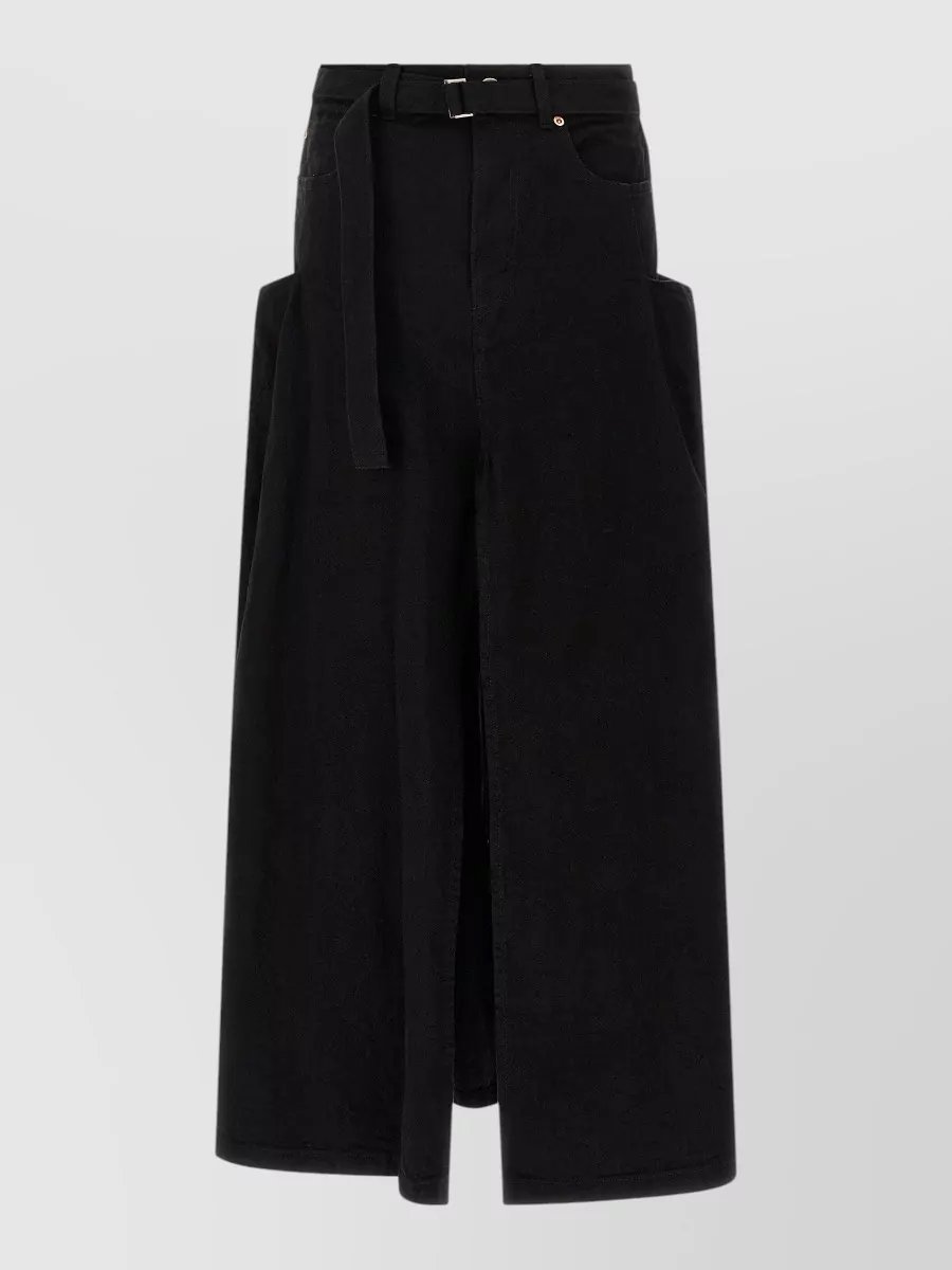 Sacai Denim trompe l’oeil maxi skirt