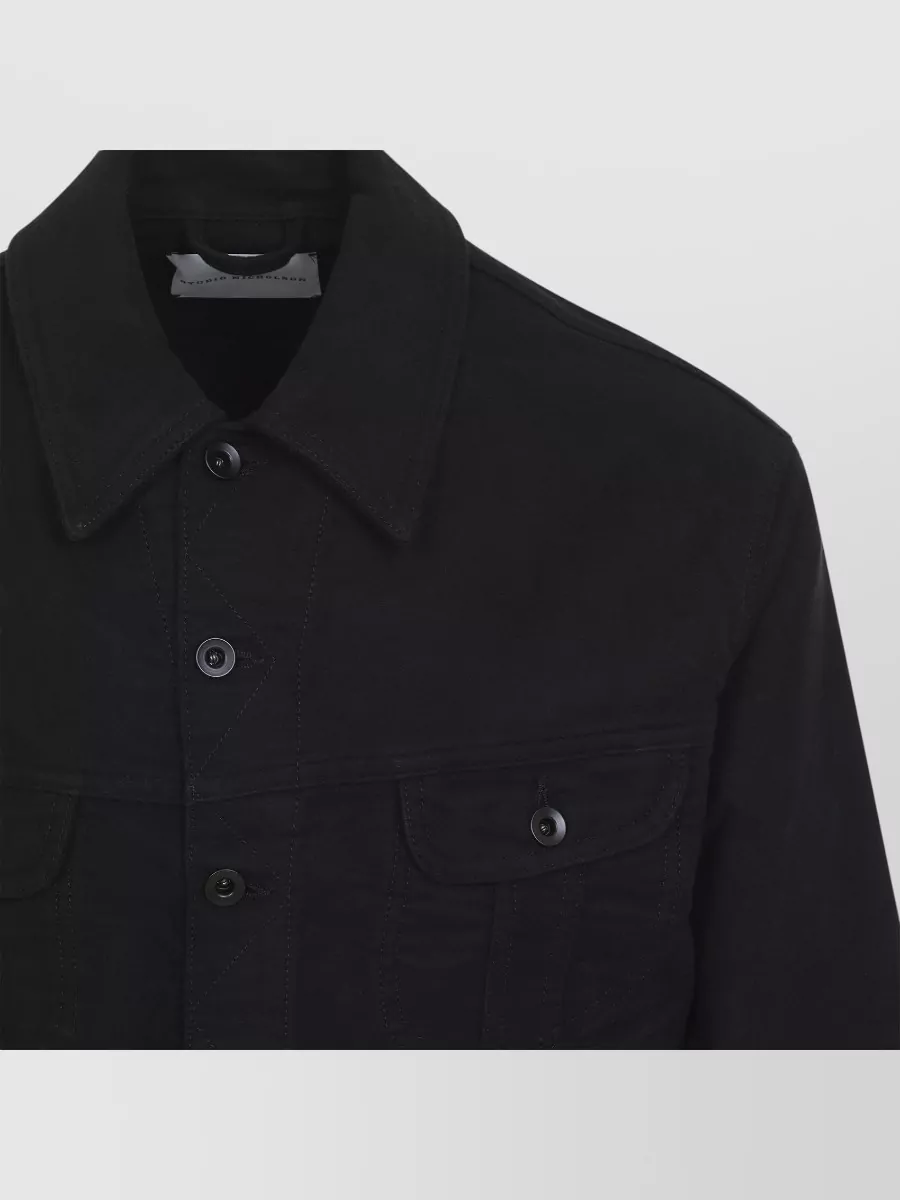 Studio Nicholson Cotton Cropped Single Breasted Coat