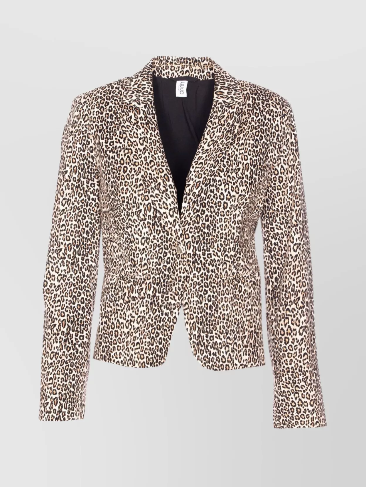 Liu •jo Animal Print Button Detail Jacket In Brown