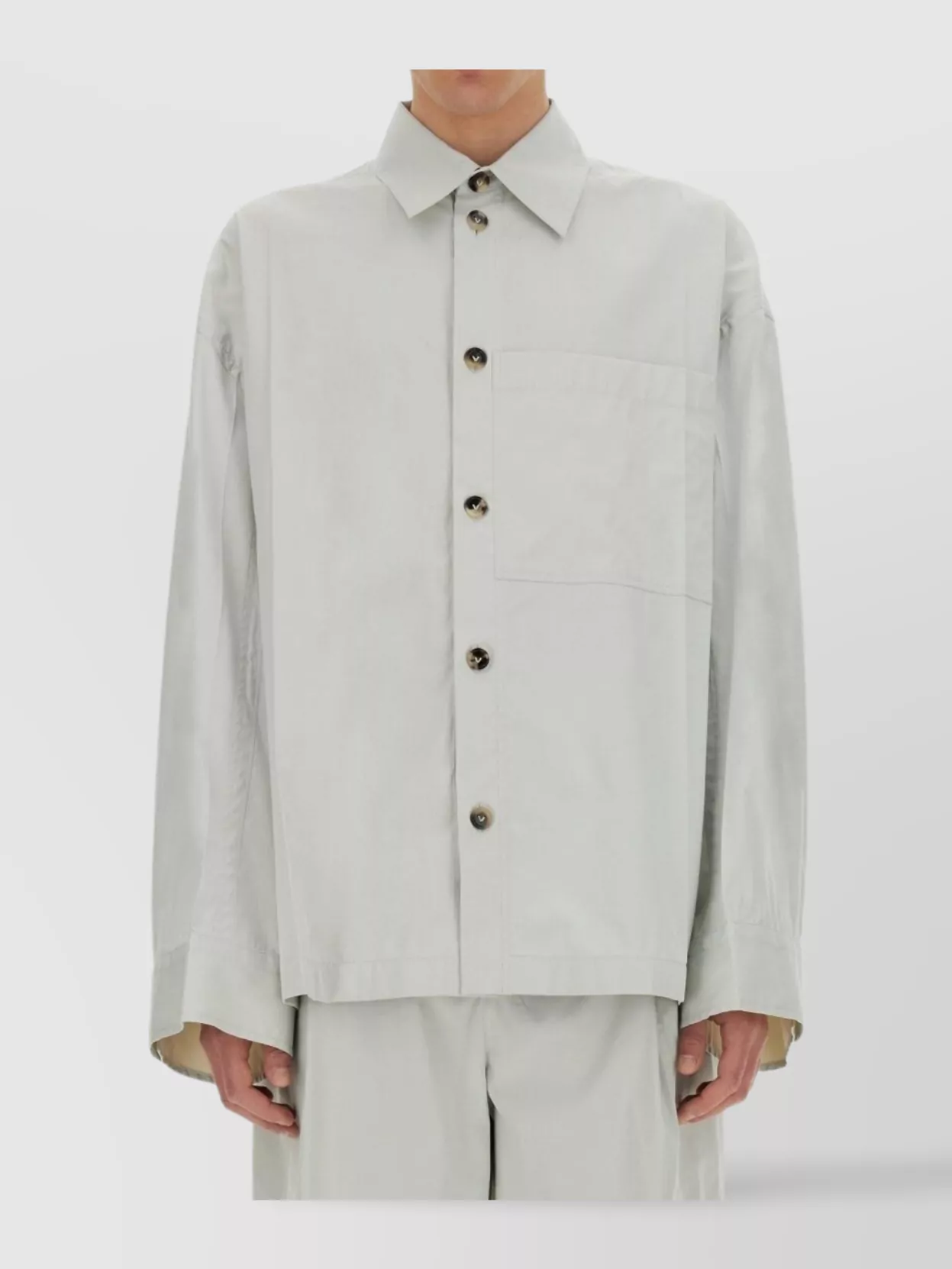Bottega Veneta Luxurious Silk Long Sleeve Shirt With Pocket