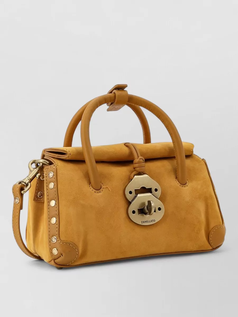 Zanellato Leather Studded Shoulder Bag