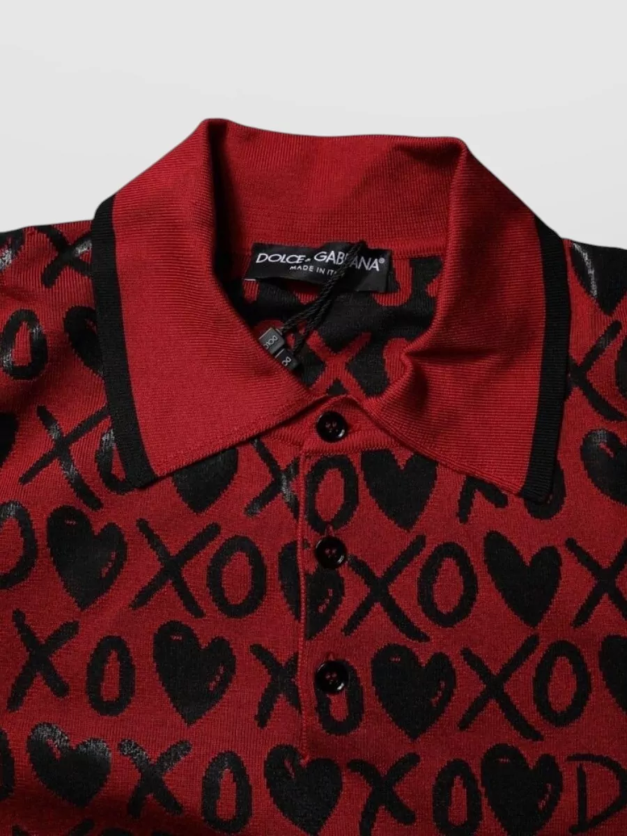 Dolce&Gabbana Silk Short-Sleeve Polo Shirt