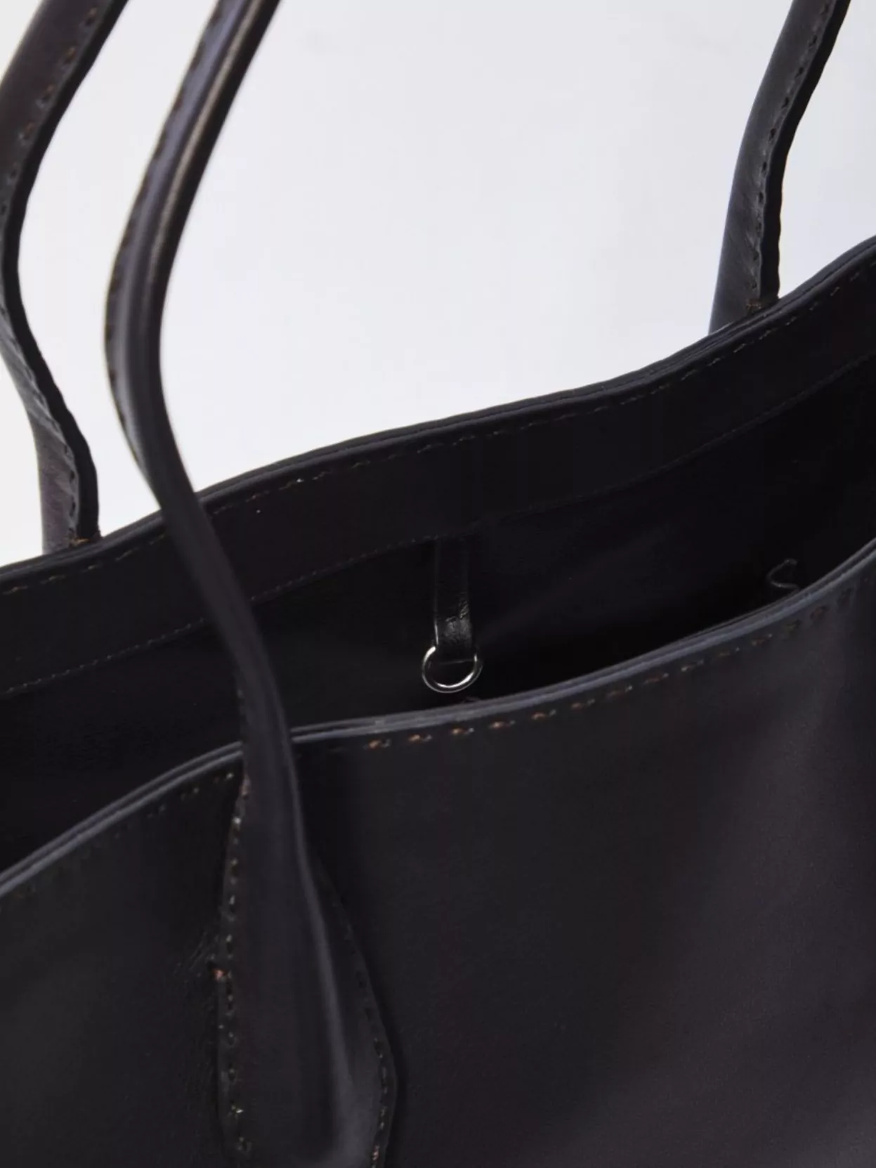 The Row Geometric Leather Tote Bag Handles